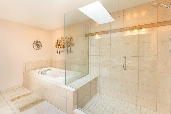 Tiled Bathroom Glass Shower And Tub Bathroom Remodel