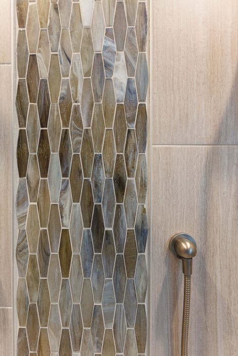 Mosaic Shower Tile Master Bathroom Remodel