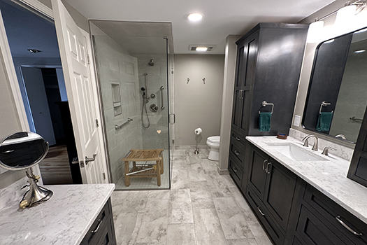 Oakland Township Master Bathroom Remodel with full view