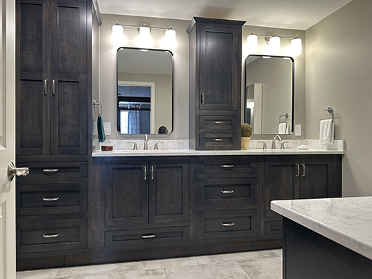 Oakland Township Master Bathroom Remodel with double sink vanity
