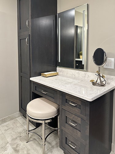 Oakland Township Master Bathroom Remodel with makeup area