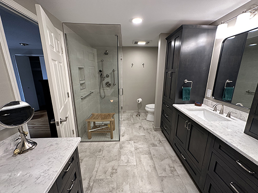 Oakland Township Master Bathroom Remodel with full view