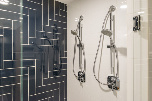 Farmington Hills Bathroom Remodel with dual showerheads